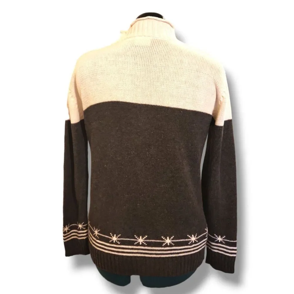 VILLAGER Sport Small Beaded Winter Ramie/Cotton Blend Sweater